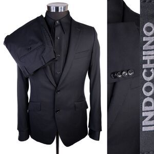 Indochino Custom Made Black Suit 36S Tailored Fit Wool 2Pc 32x28 Modern